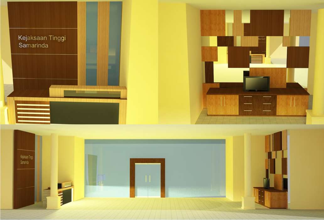 Rencananya yang dikerjakan adalah interior ruang resepsionis